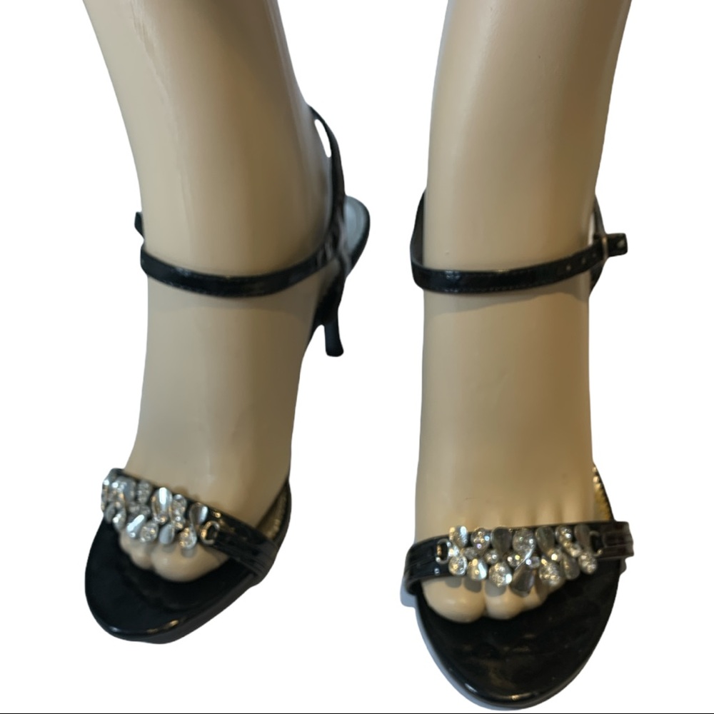 Black  embellished Stiletto Ankle Straps Shoes